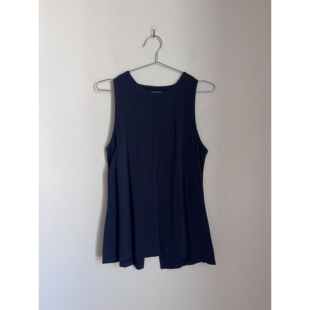 Athleta Foothill Crewneck Split Back Tank in Midnight (Navy) Size SMALL